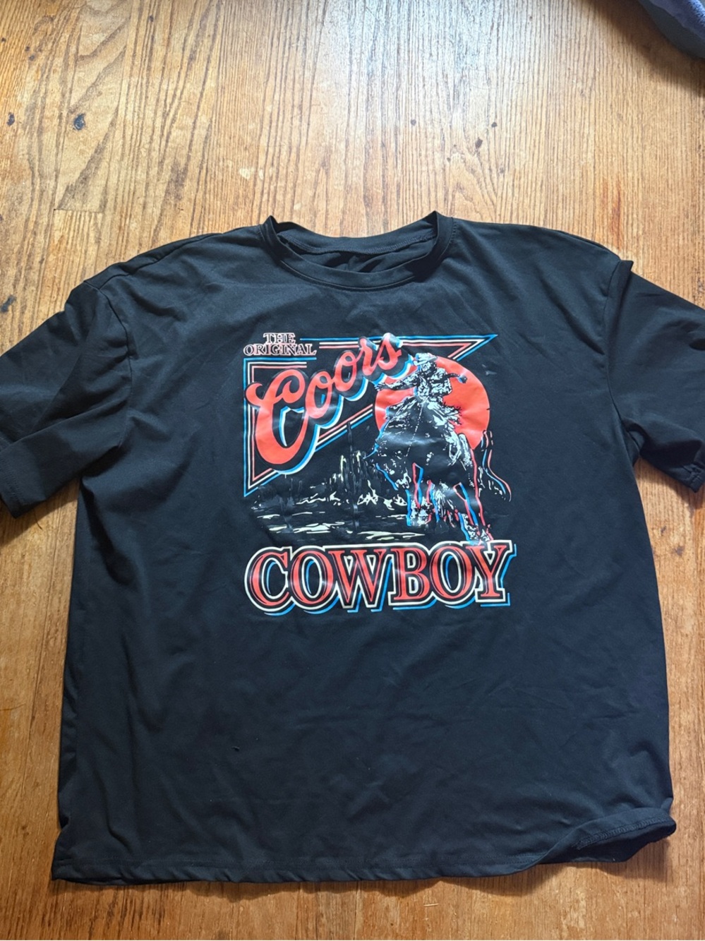 Coors Cowboy Graphic Short-Sleeve silky Tee - Black